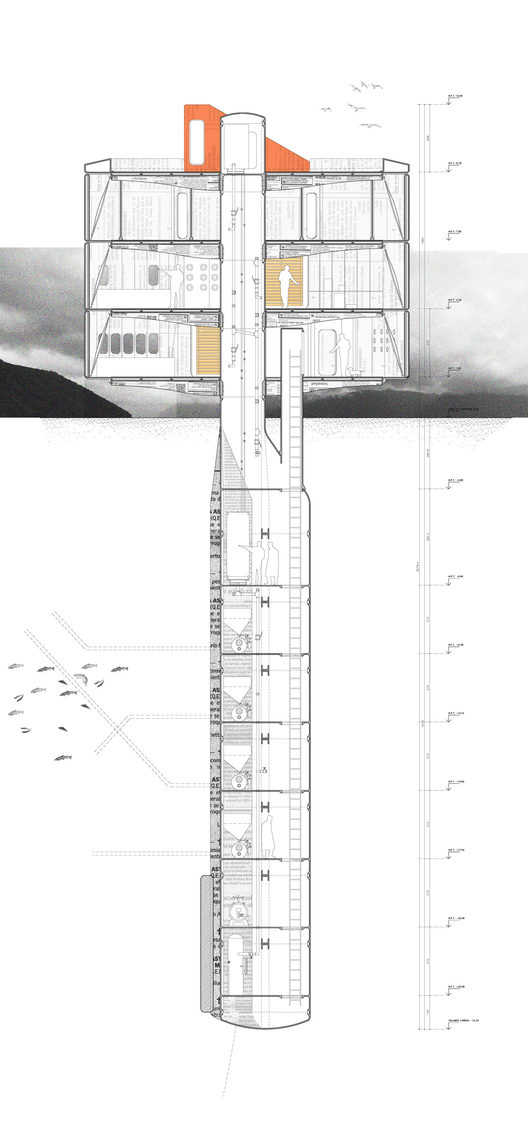 Mástil / Corte AA. Image Courtesy of Benjamín Lezaeta