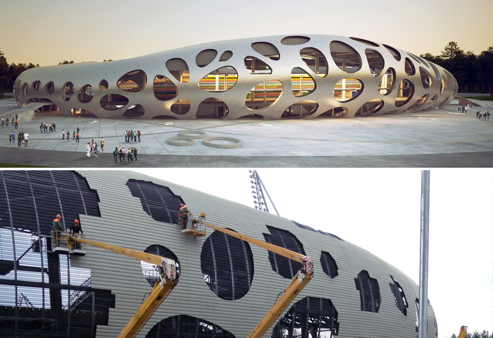 Estadio de Fútbol Borisov / OFIS Architects. Image © Rok Gerbec
