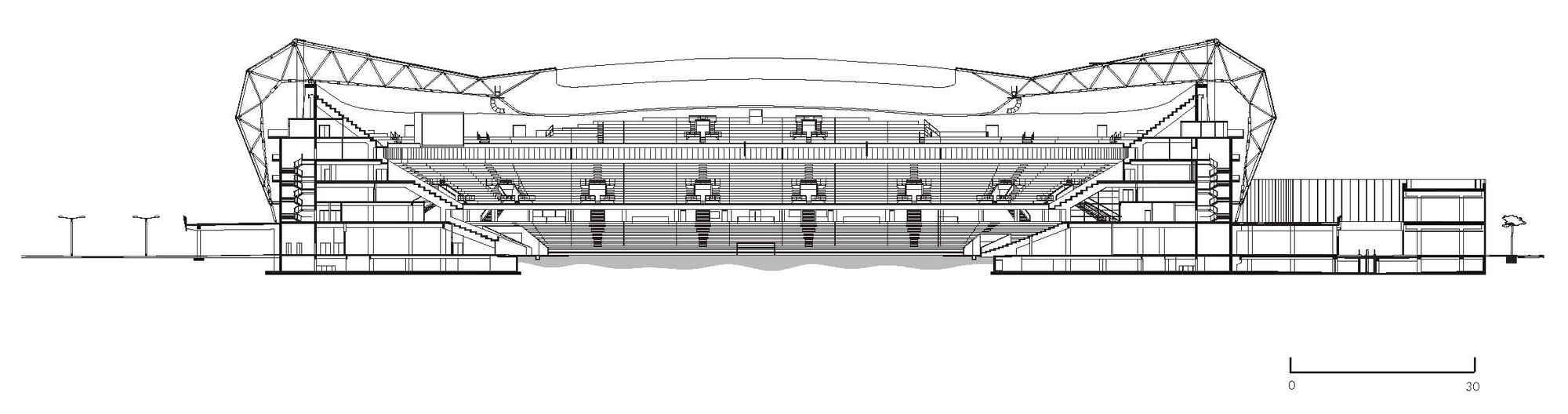 Willmote Allianz Rivera / Wilmotte & Associés Sa. Corte Longitudinal