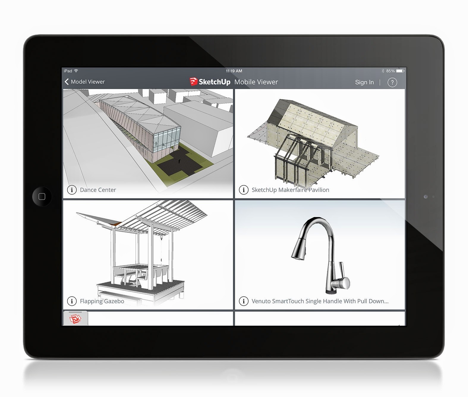 SketchUp Mobile Viewer. Image Courtesy of SketchUp