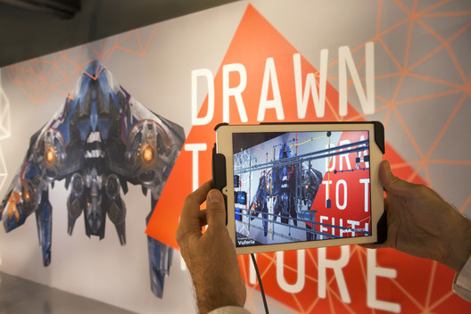 Augmented reality shows how we might see though walls. Work by Soluis Interact. Image © The Building Centre | Agnese Sanvito