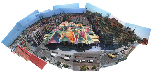 Photocollage of Santa Caterina Market, Barcelona. Image © EMBT Photocollage of Santa Caterina Market, Barcelona. Image © EMBT