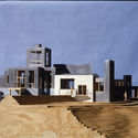 Frank Gehry, Sirmai-Peterson House, modelo, 1983-1988; Thousand Oaks, Califórnia; Frank Gehry Papers no Getty Research Institute