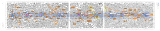 Map of intervention suggestions from the NGV exhibition. Image Courtesy of LEFT UNDER