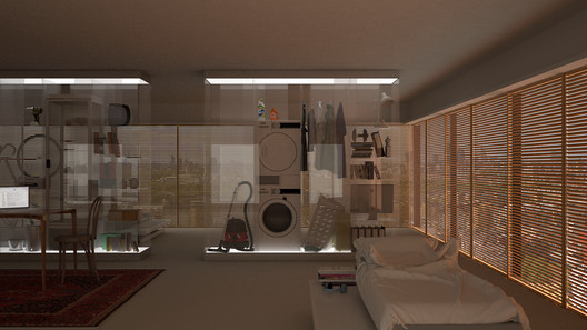 Interior design by REAL Foundation for Common Stock: Sharing as Luxury, the fourth tower in the Derivative Architecture series. Image Courtesy of Real Foundation Interior design by REAL Foundation for Common Stock: Sharing as Luxury, the fourth tower in the Derivative Architecture series. Image Courtesy of Real Foundation