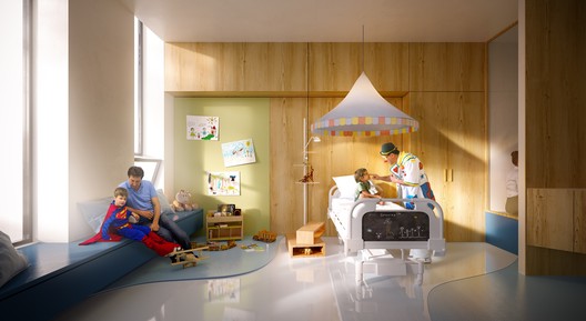 Patient room. Image Courtesy of 3XN Patient room. Image Courtesy of 3XN