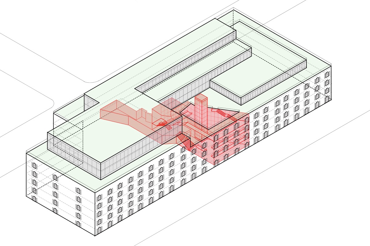 Diagrammatic Study Adaptation of Empire Stores Architecture