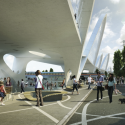 HNTB vence concurso internacional para redesenhar a histórica ponte da Rua Seis em Los Angeles (2) © HNTB proposta vencedora via Sixth Street Viaduct Replacement Project