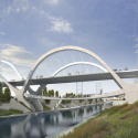 HNTB vence concurso internacional para redesenhar a histórica ponte da Rua Seis em Los Angeles (1) © HNTB proposta vencedora via Sixth Street Viaduct Replacement Project