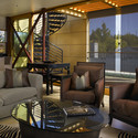 Lake Union Floating Home / Vandeventer + Carlander Architects - Sofa, Table, Chair, Windows, Beam