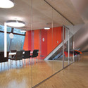 Built Landscape / archimedialab - Office Buildings, Handrail, Stairs, Table, Chair