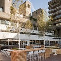 Barbican Foodhall and Lounge / SHH - Restaurants & Bars, Courtyard, Facade, Lighting, Chair, Table, Bench
