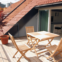 A-partment / Granda Strovs Architects - Table, Chair, Wood, Patio, Deck, Courtyard