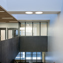 Fyrstikkalleén School / GASA Architects - Schools , Facade, Stairs, Handrail, Lighting, Chair, Table