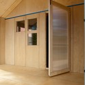Liina Transitional Shelter / Aalto University Wood Program - Door, Facade