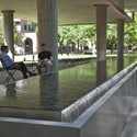 Landscape Design for Brockman Hall for Physics at Rice University / The Office of James Burnett - Educational Architecture, Courtyard, Bench