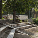 Le Grand Parquet / Joly&Loiret - Sports Architecture, Garden, Stairs, Fence, Handrail, Forest