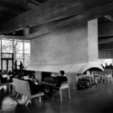 AD Classics: AD Classics: Great Lakes Naval Training Center, Hostess House / SOM - Recreation & Training, Facade, Beam, Chair, Table