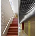 Parque de Bombers in Gavà / Mestura Arquitectes - Emergency Services Facility, Stairs, Facade, Handrail