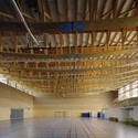 Sunny Gymnasium / Tekhnê Architectes - Gymnasium, Beam, Door