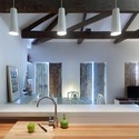 Principe's Box House / u+a arquitectura - Houses Interiors, Kitchen, Beam, Door, Countertop, Sink, Lighting
