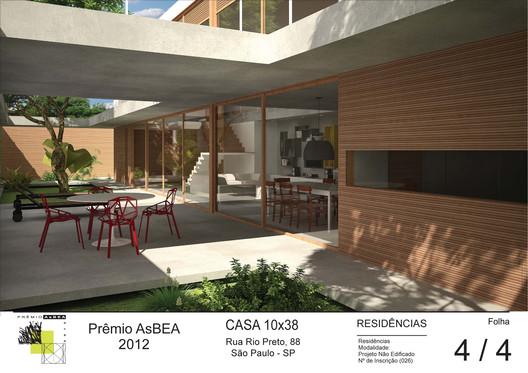 Casa 10x38 / CR2 Arquitetura - Mesa, Cadeira, Fachada, Pátio, Aido