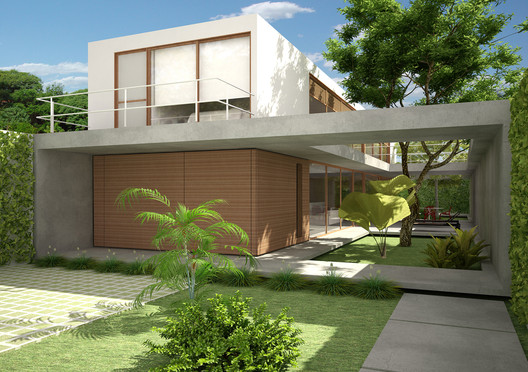 Casa 10x38 / CR2 Arquitetura - Fachada, Jardim, Aido