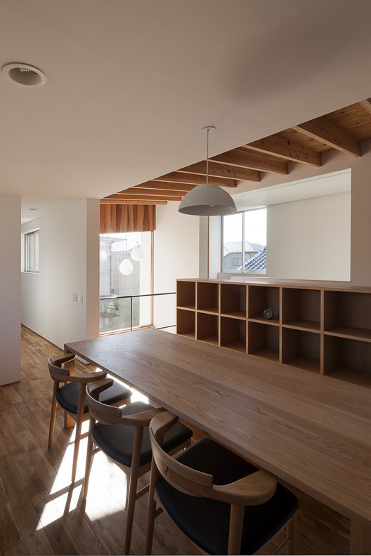 Coupled House / Naoi Architecture & Design Office - Table, Wood, Chair, Windows, Beam, Handrail