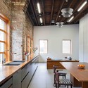Brooklyn Studio / David Berridge Architect - Houses, Kitchen, Beam, Table, Lighting, Countertop, Chair