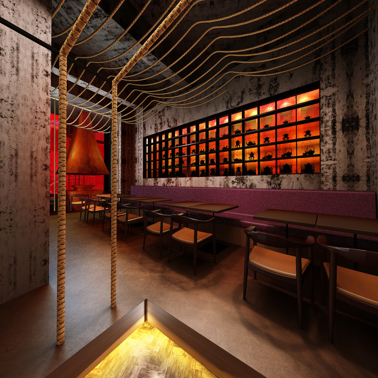 Kemuri Shanghai Restaurant / PRISM DESIGN - Interior Design, Arch, Table, Bench, Chair