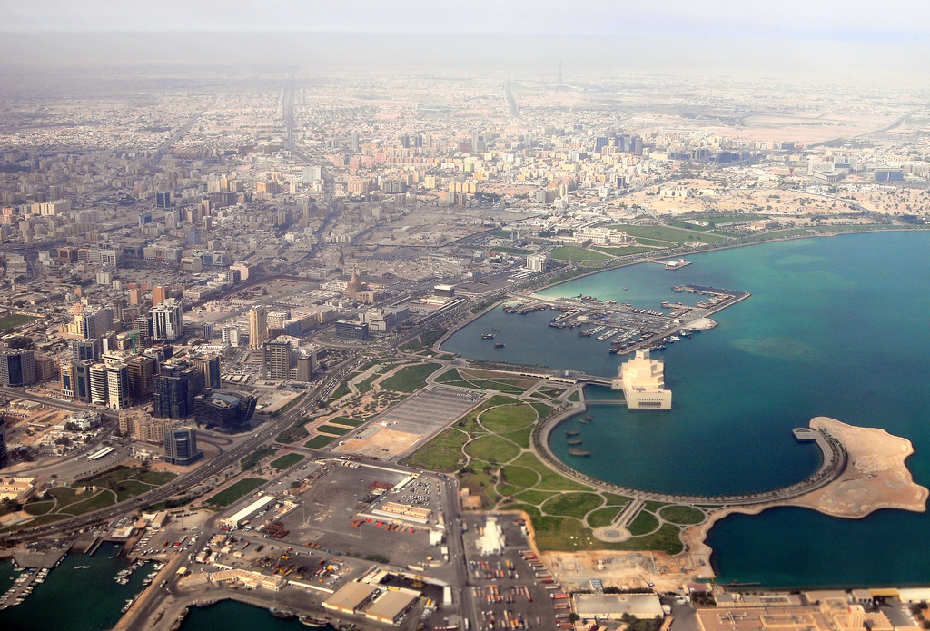 Aerial View of Doha, Qatar; Courtesy of Flickr User Oryx; Licensed via <a href='https://creativecommons.org/licenses/by-sa/2.0/'>Creative Commons</a>