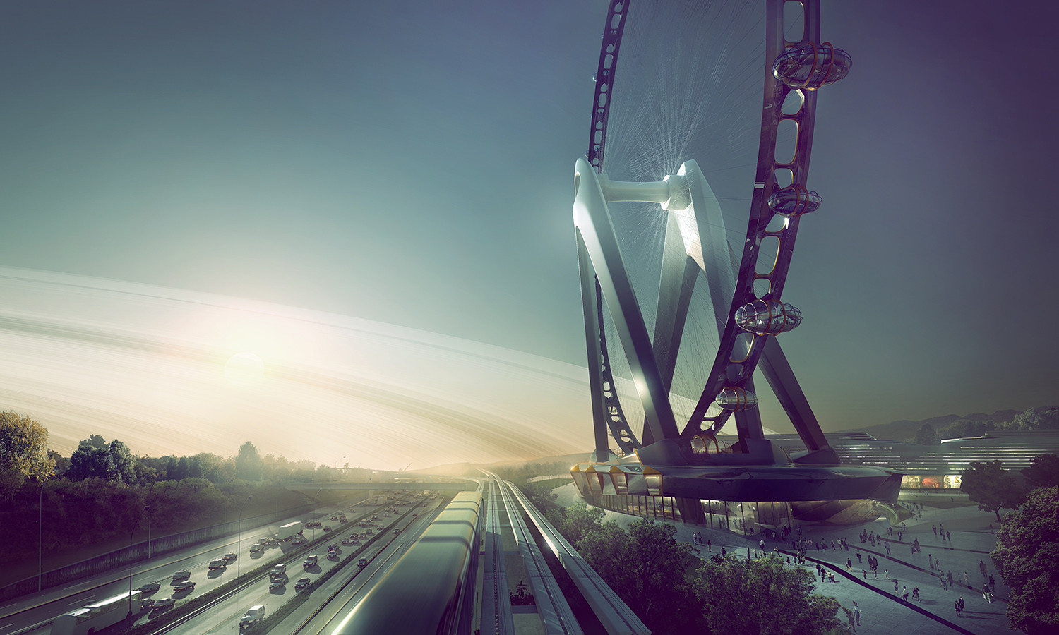 UNStudio Envisions Giant Observation Wheel in Japan, Courtesy of UNStudio