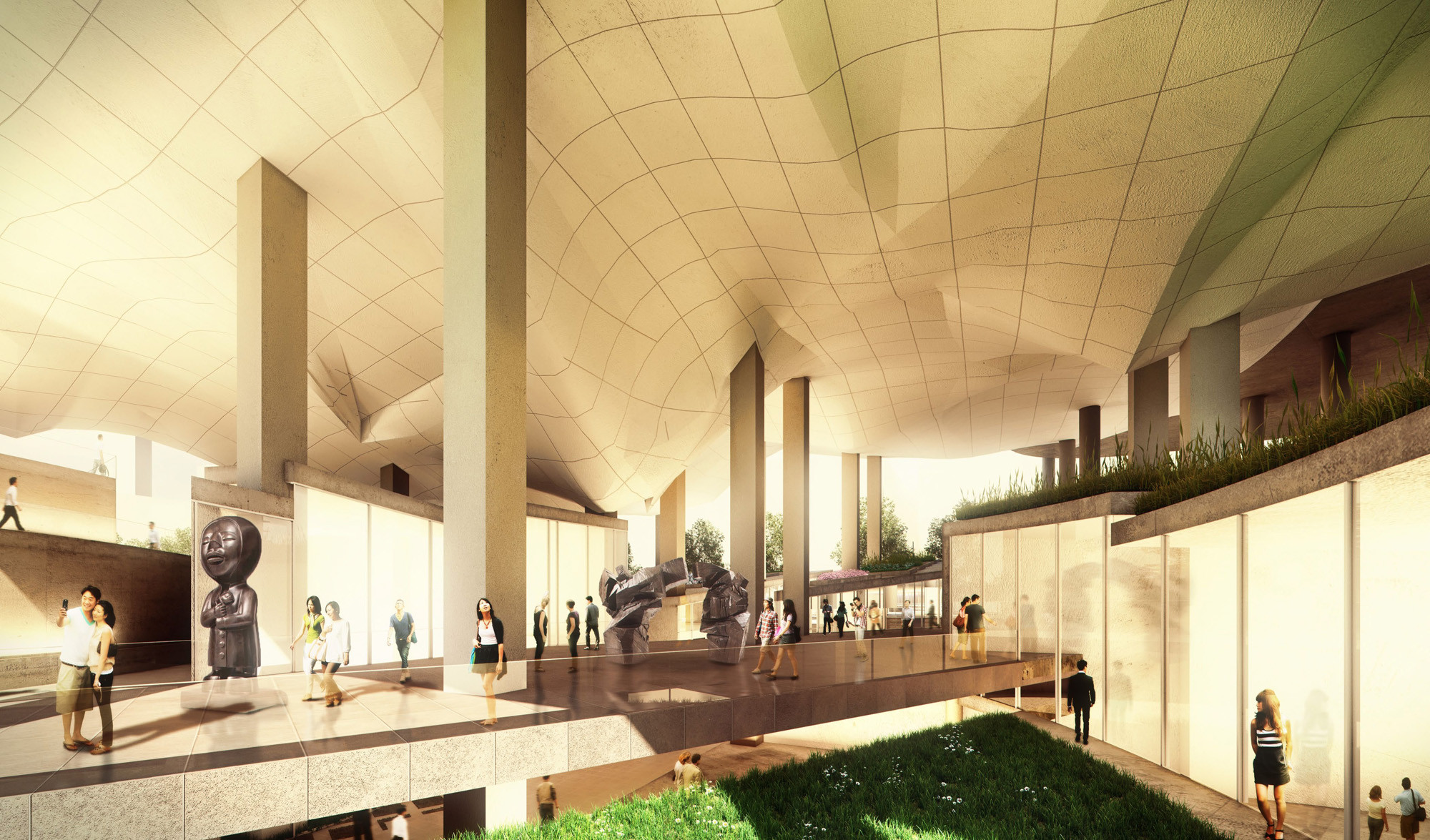 Third Prize. Image Courtesy of Eisenman Architects via Taichung City Cultural Center