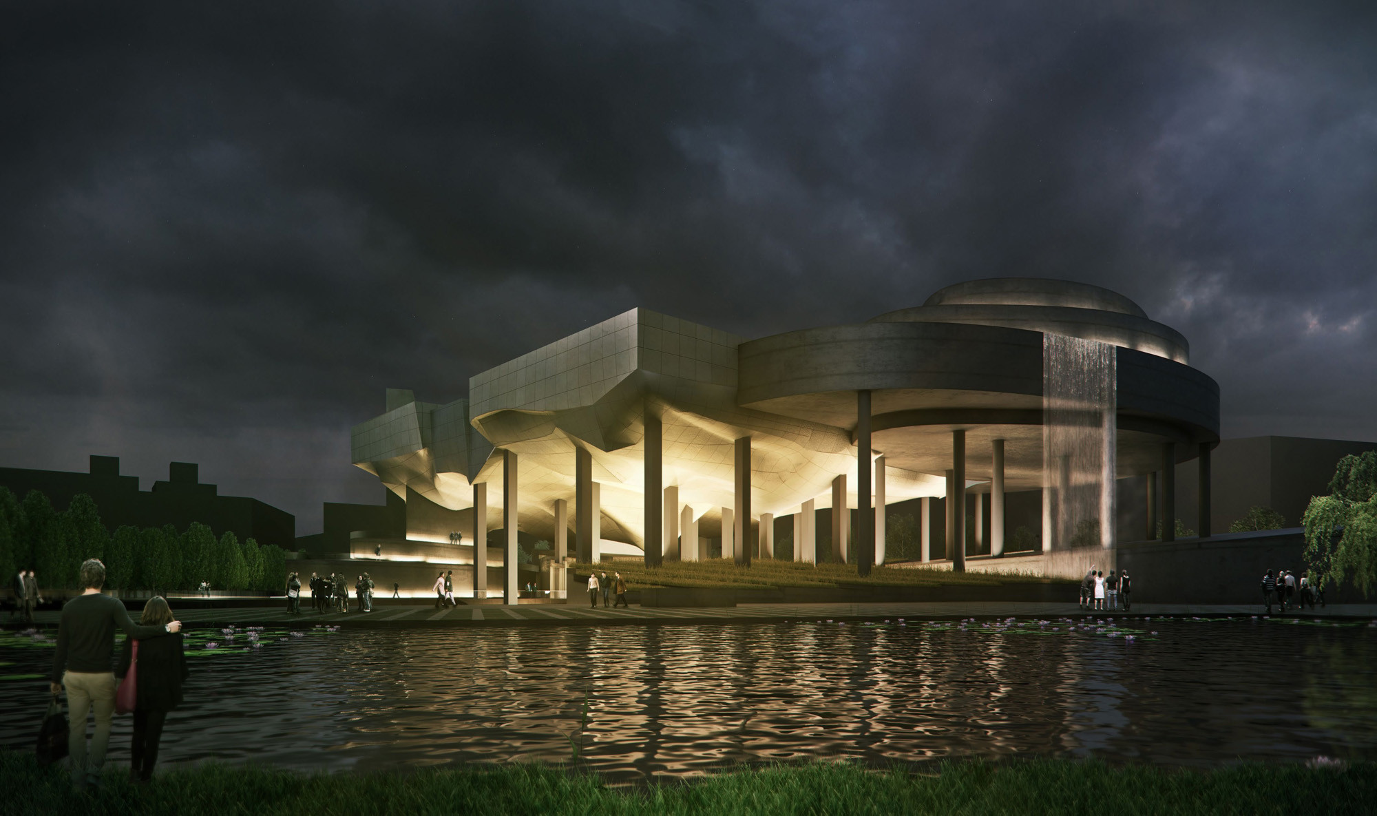 Third Prize. Image Courtesy of Eisenman Architects via Taichung City Cultural Center