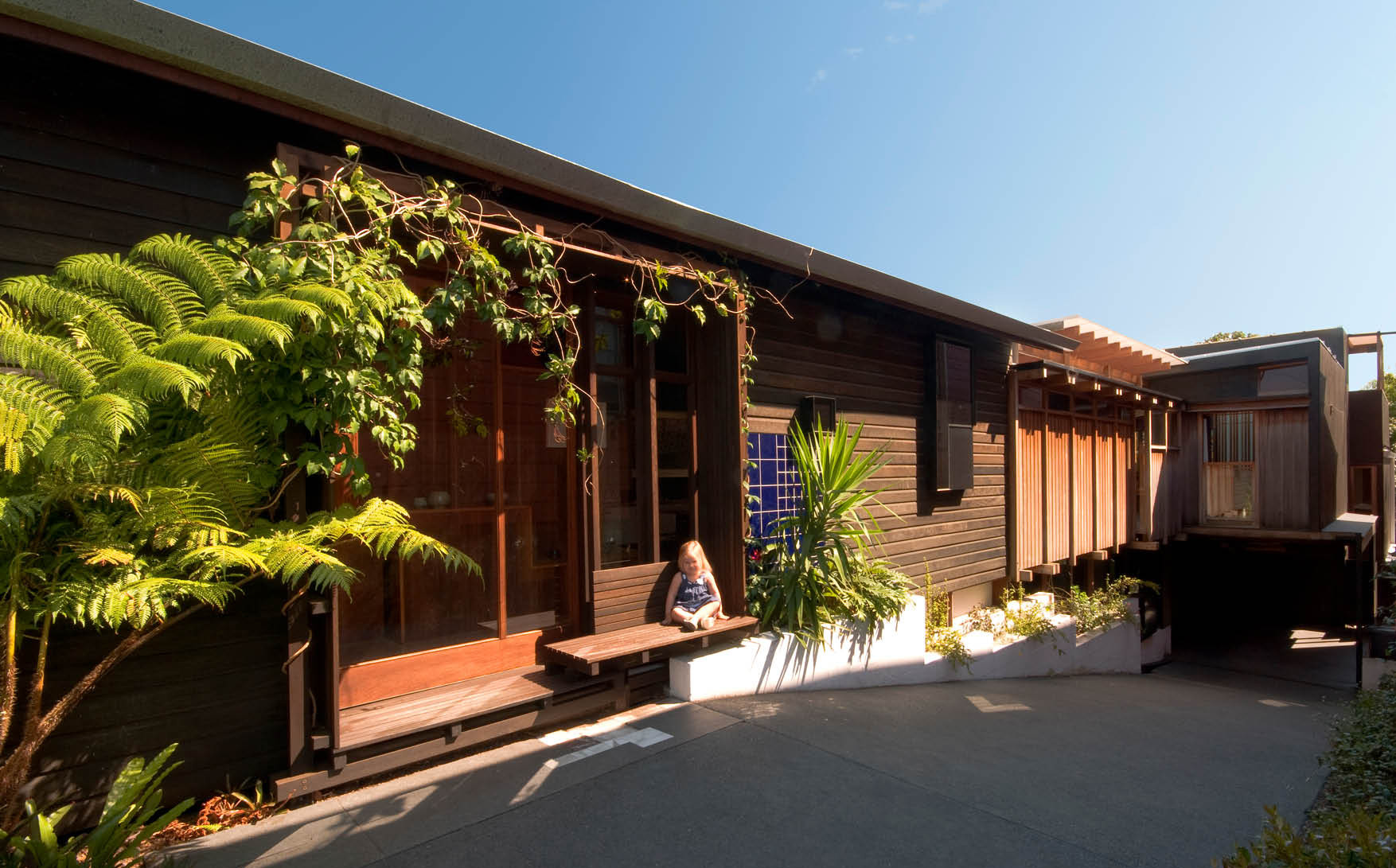 The Left-Over-Space House / Cox Rayner Architects - Windows, Facade, Garden, Courtyard