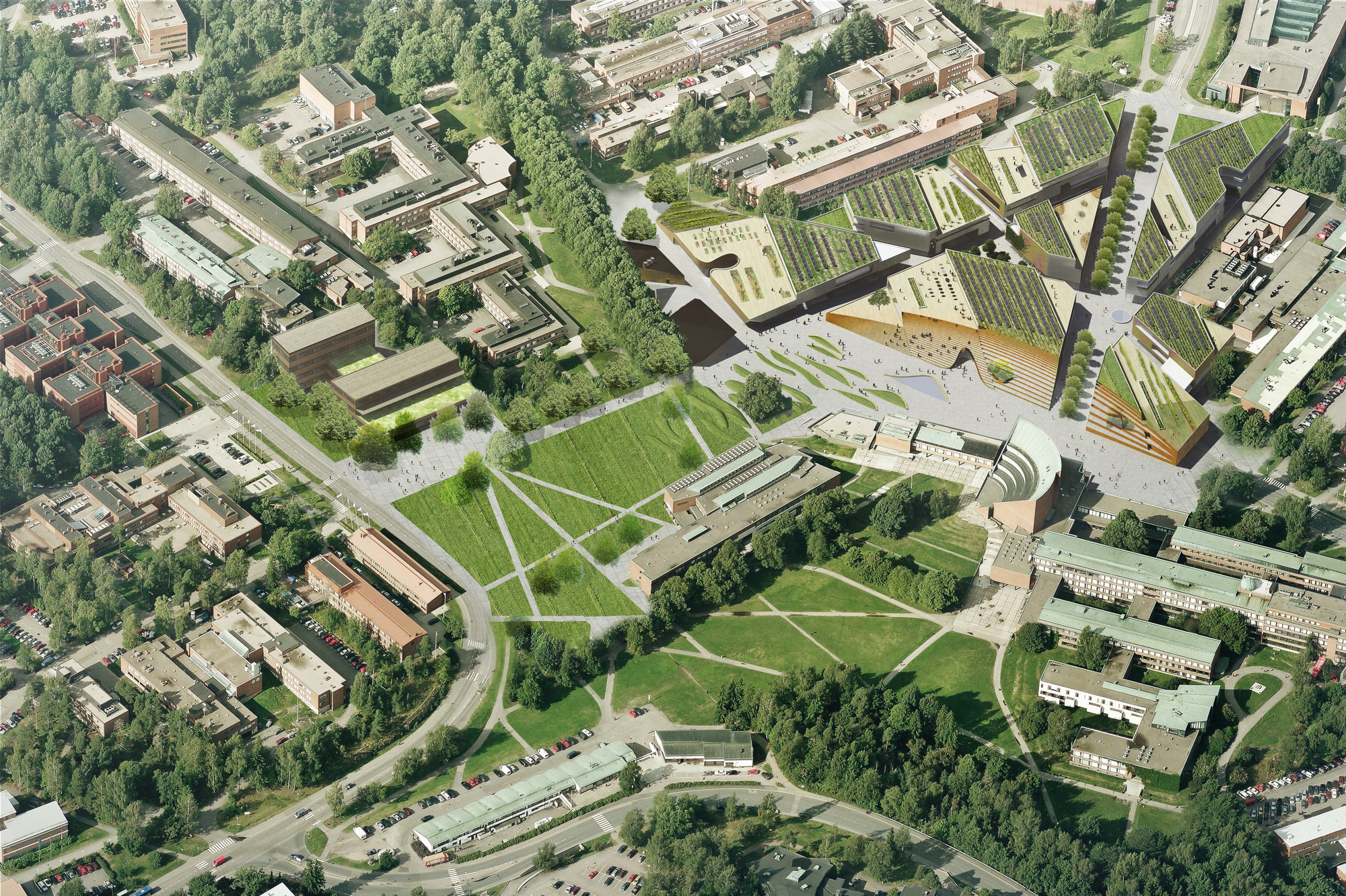 Aerial Rendering. Image © ALA Architects