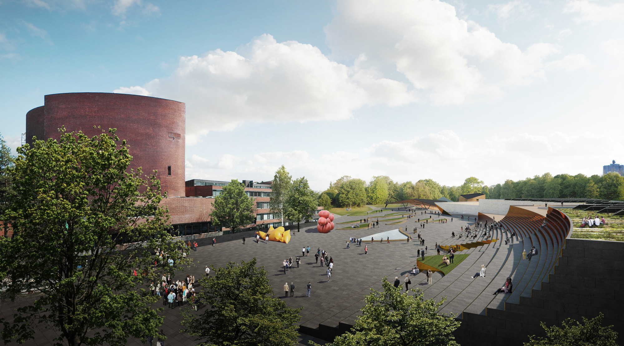 Plaza Rendering. Image © ALA Architects