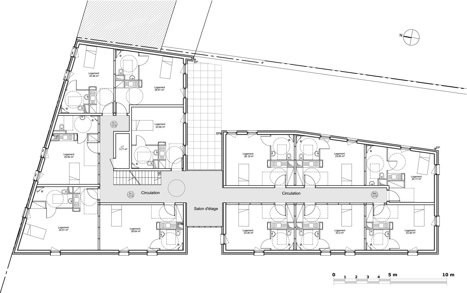 Gallery of 24 Housing Units / Zanon + Bourbon Architects - 11 Gallery of 24 Housing Units / Zanon + Bourbon Architects - 11