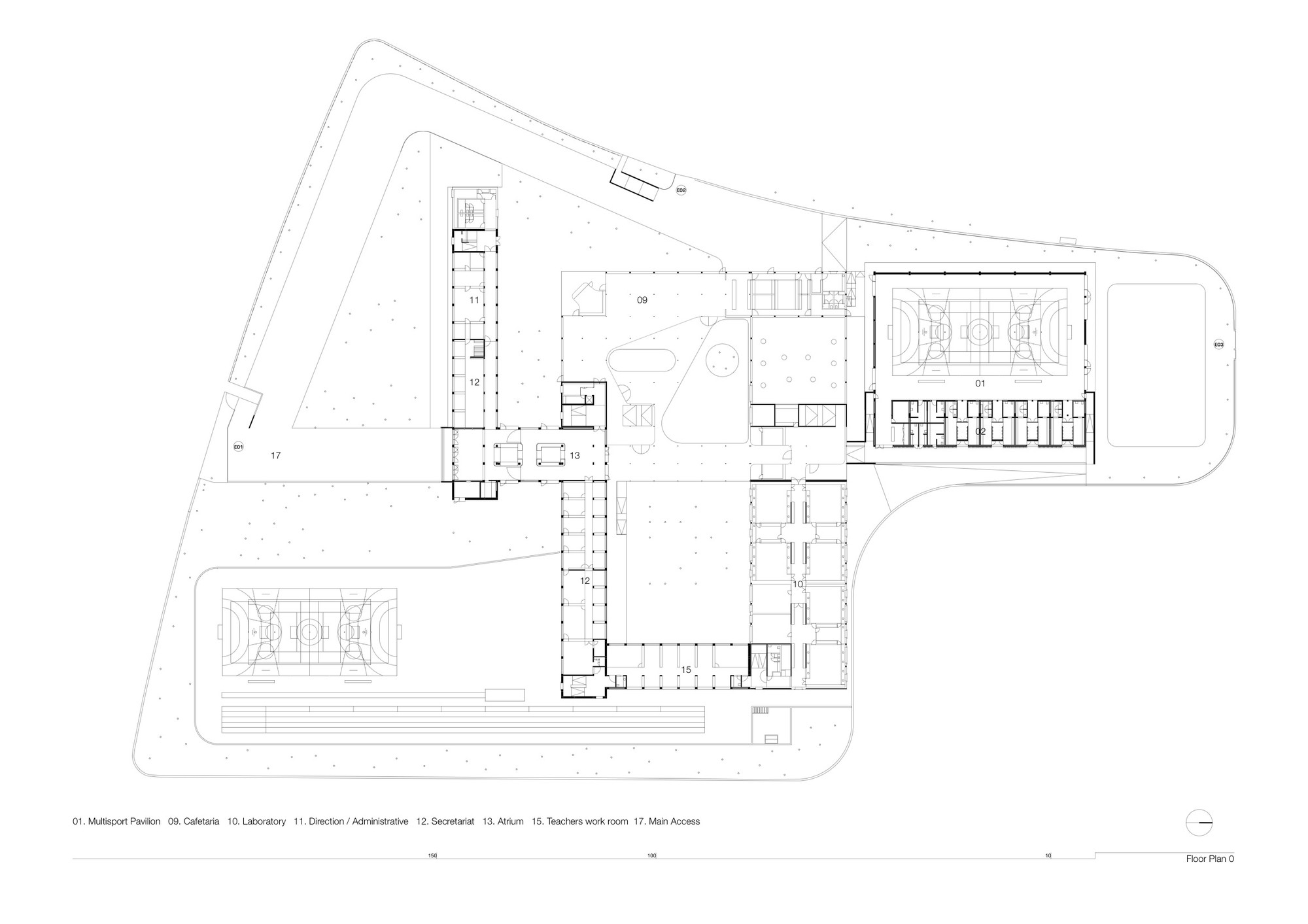 Gallery Of Joa Carvalho Secondary School Inês Lobo Arquitectos Joa Carvalho Secondary School Floor Plan 0