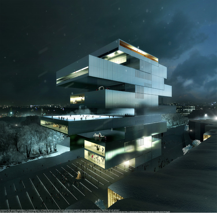 Heneghan Peng Architects selecionado para projetar o Centro de Artes Contemporâneas de Moscou, Proposta vencedora para o NCCA, por Heneghan Peng Architects. Cortesia de NCCA