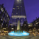 Night view of fountain and tower. Image © Highwoods Properties 2014