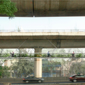 Proyecto de Ciclopista Aérea por BAAQ´ / Ciudad de México - Infraestructura, Fijación Vigas, Fachada