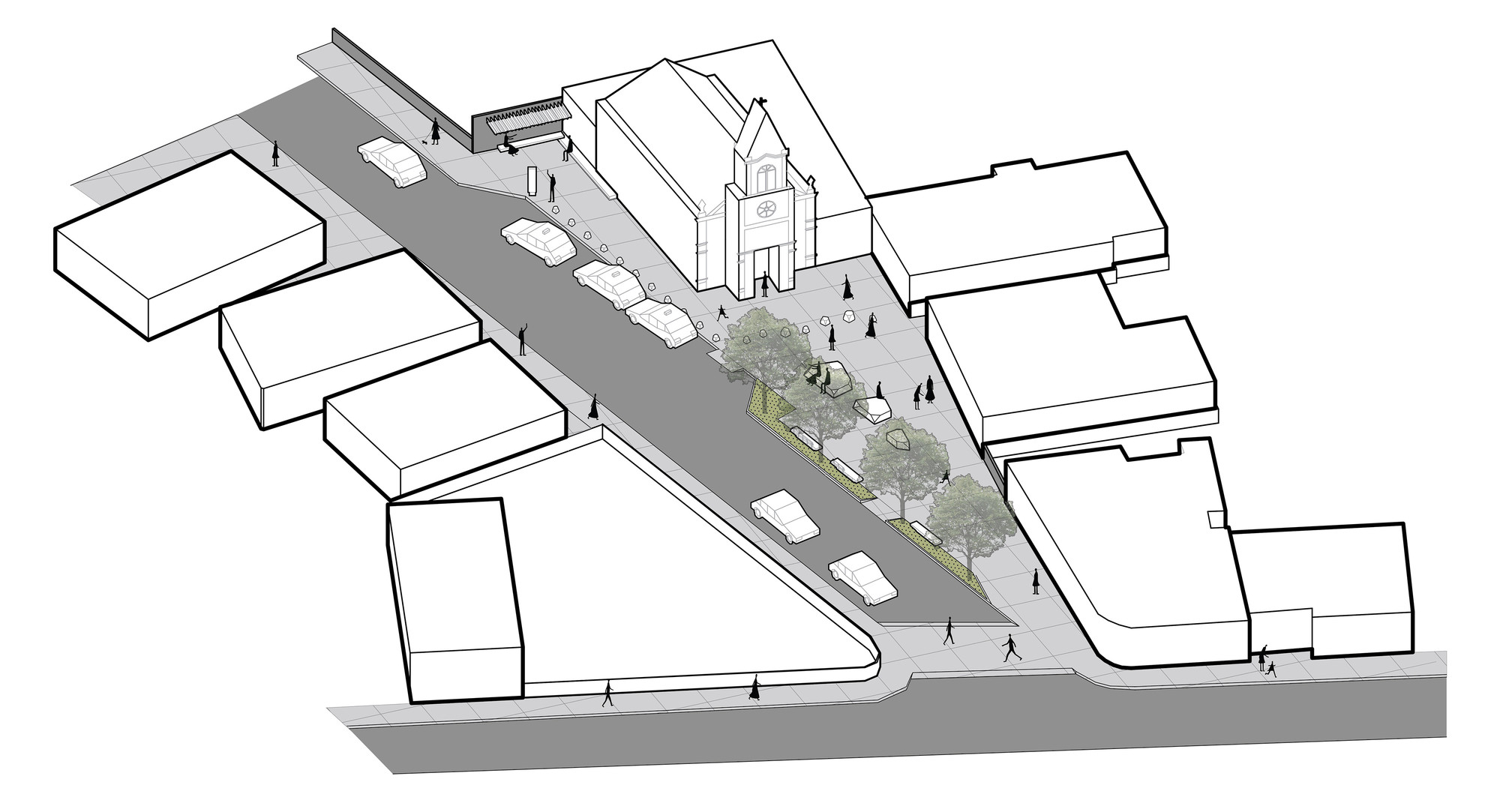 Praça da Igreja Ns. Senhora de Fátima e StaFIlomena. Image Courtesy of Equipe do Projeto