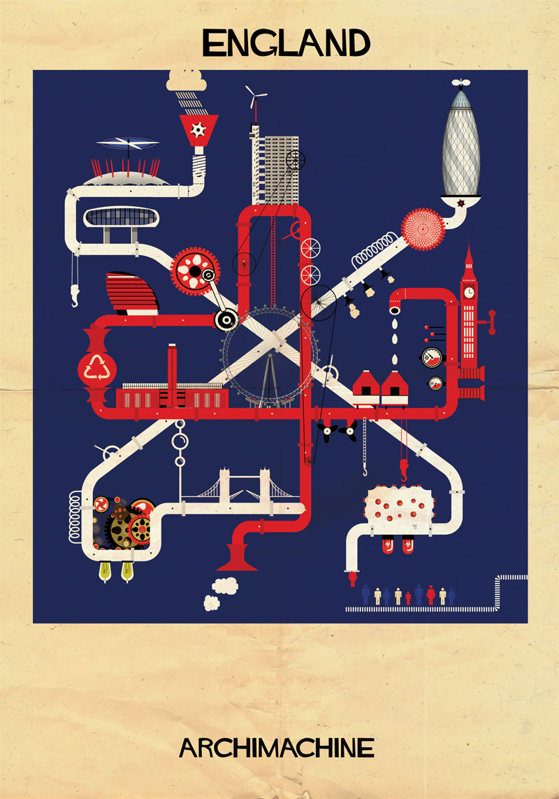 Gallery of ARCHIMACHINE: 17 Countries Illustrated as Architectural ...