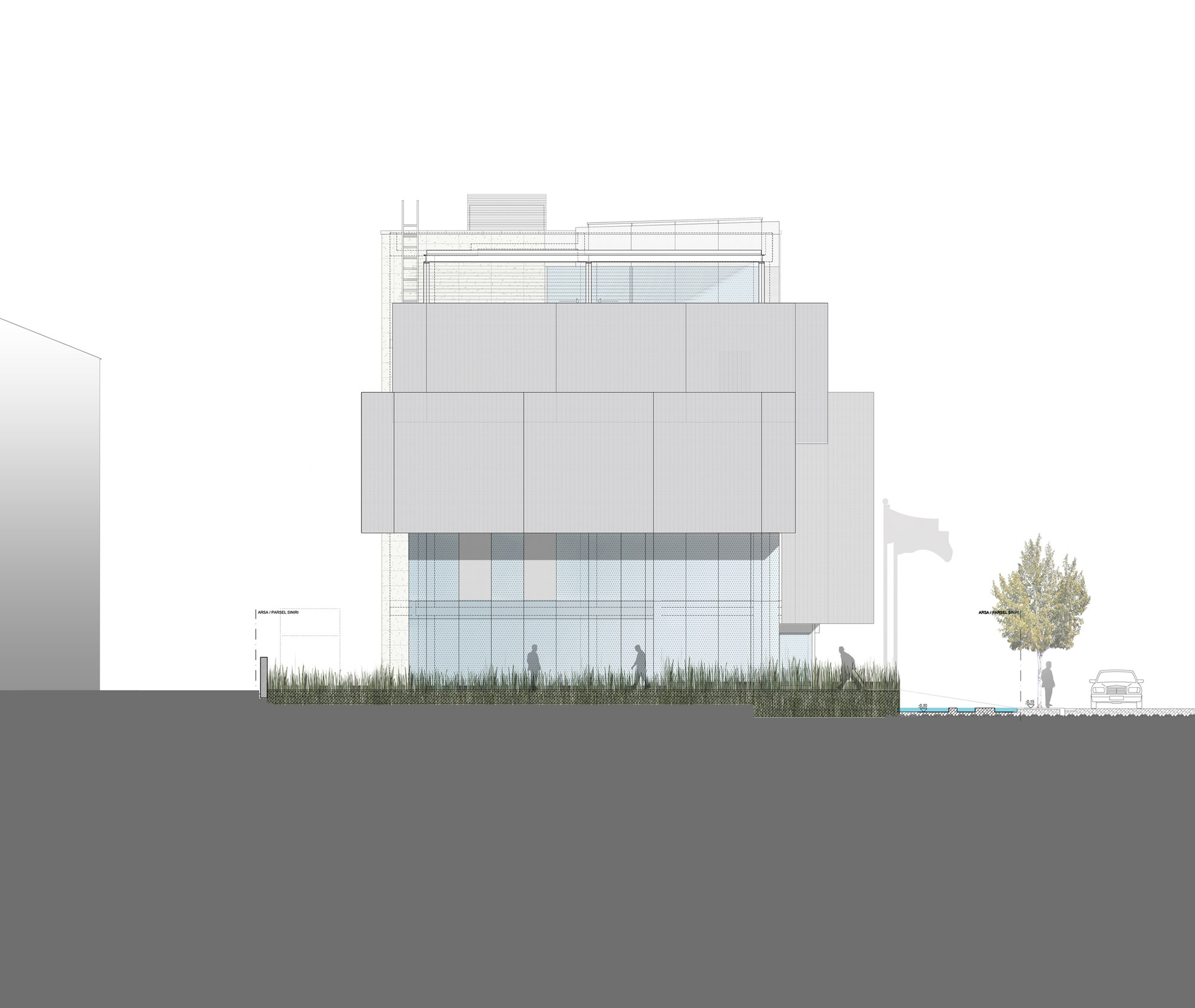 Architect s. Гажевский архитектор. oncuoglu architects turkey многофункциональный центр teras35. south_elevation. геройская ассоциация hq здание.