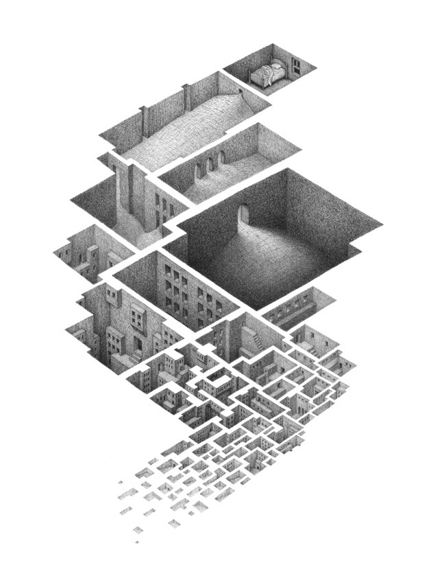 Arte y Arquitectura: espacios arquitectónicos más abajo de la realidad por Mathew Borret