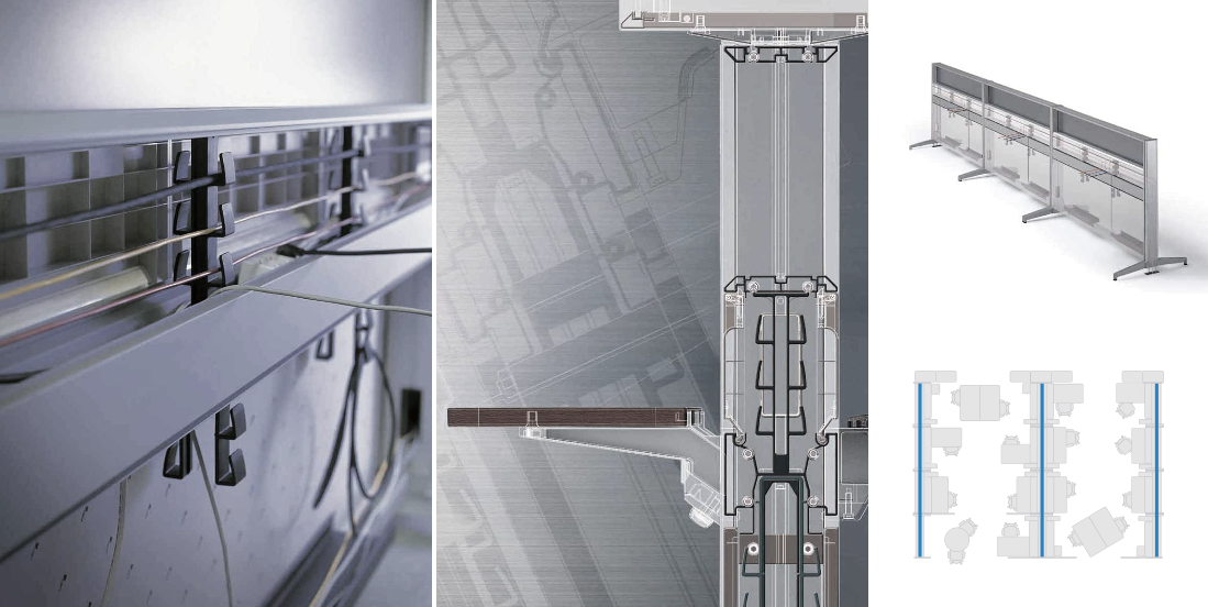 Columna Vertebral de Cables. Mobiliario de Oficinas Expace / SOS/Fursys