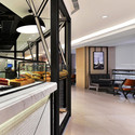 Urban  / Joey Ho Design - Interior Photography, Kitchen, Beam, Handrail