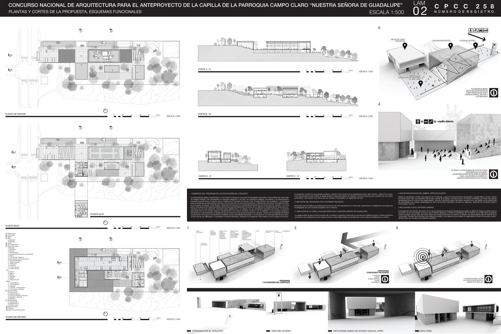 Galería de Primer Lugar en anteproyecto de capilla de la Parroquia