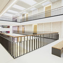 Grammar School Frankfurt-Riedberg  / a+r ARCHITEKTEN - Educational Architecture, Facade, Handrail, Stairs, Door
